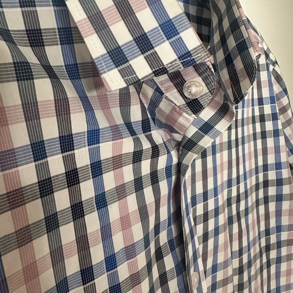 Long Sleeve Plaid Button Down Shirt Preppy Cotton Men’s Size M Academia - Picture 4 of 13
